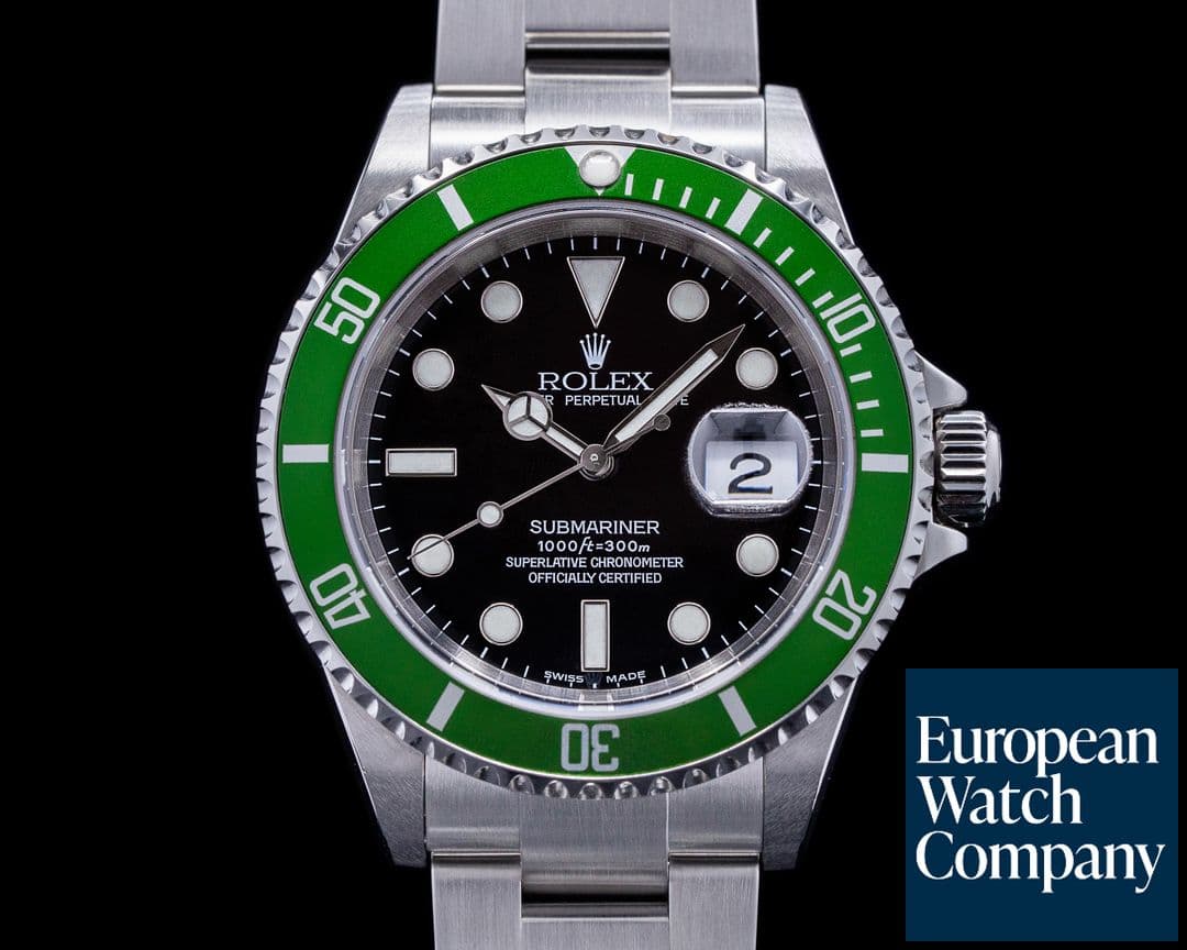 Image of Rolex Submariner 50th Anniversary "Kermit Flat 4" SS Green Bezel 