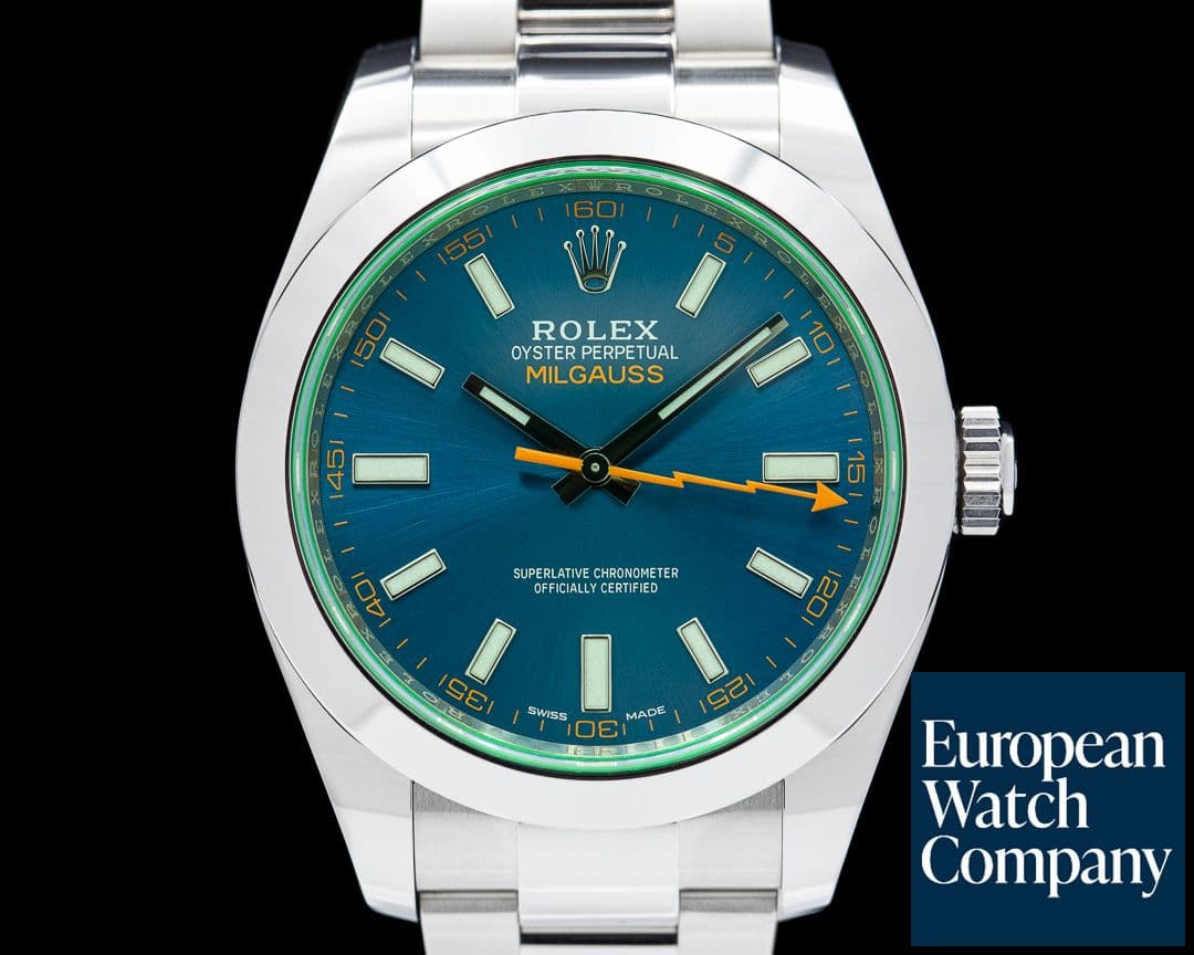 Image of Rolex Milgauss Blue Dial Green Crystal 2022