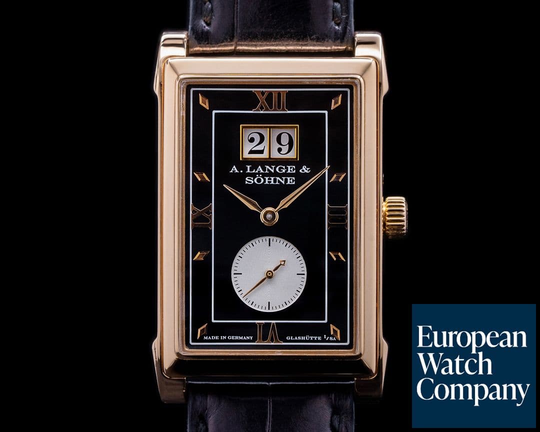 Image of A. Lange and Sohne Cabaret 107.031 18K Rose Gold Black Dial RARE