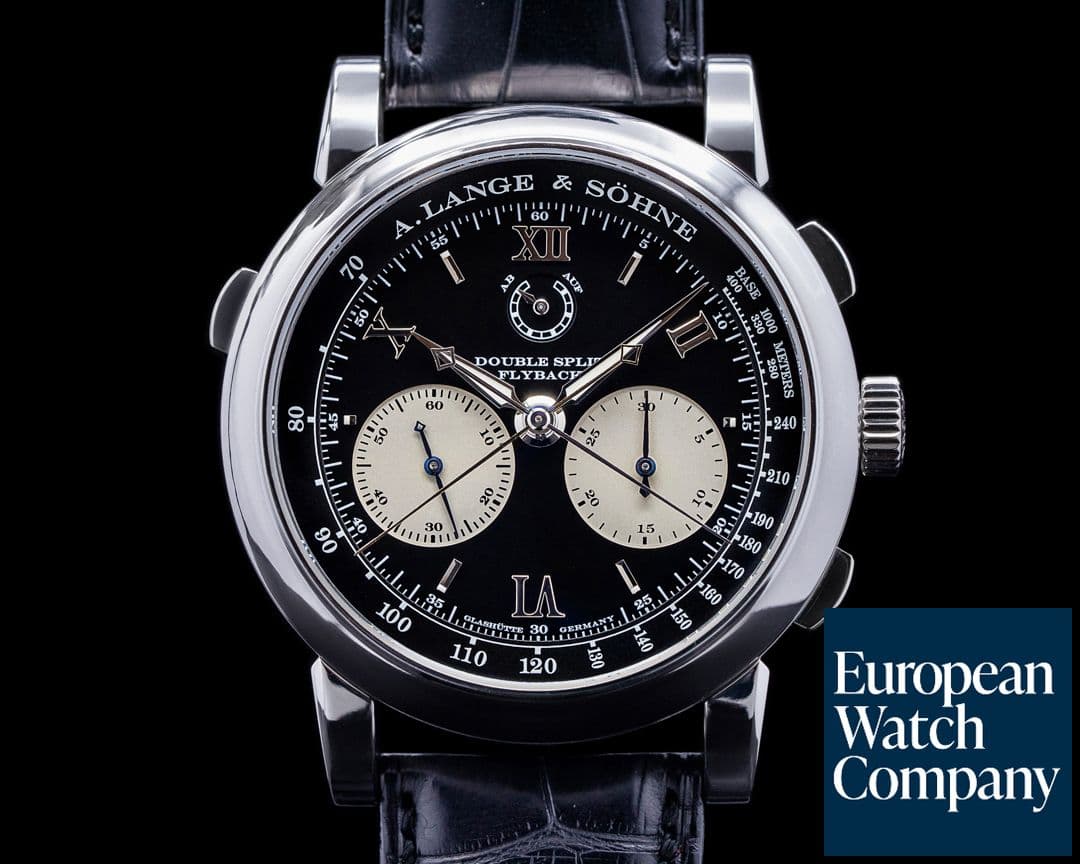 Image of A. Lange and Sohne Datograph 404.035 Double Split Black Dial Platinum + Deployant