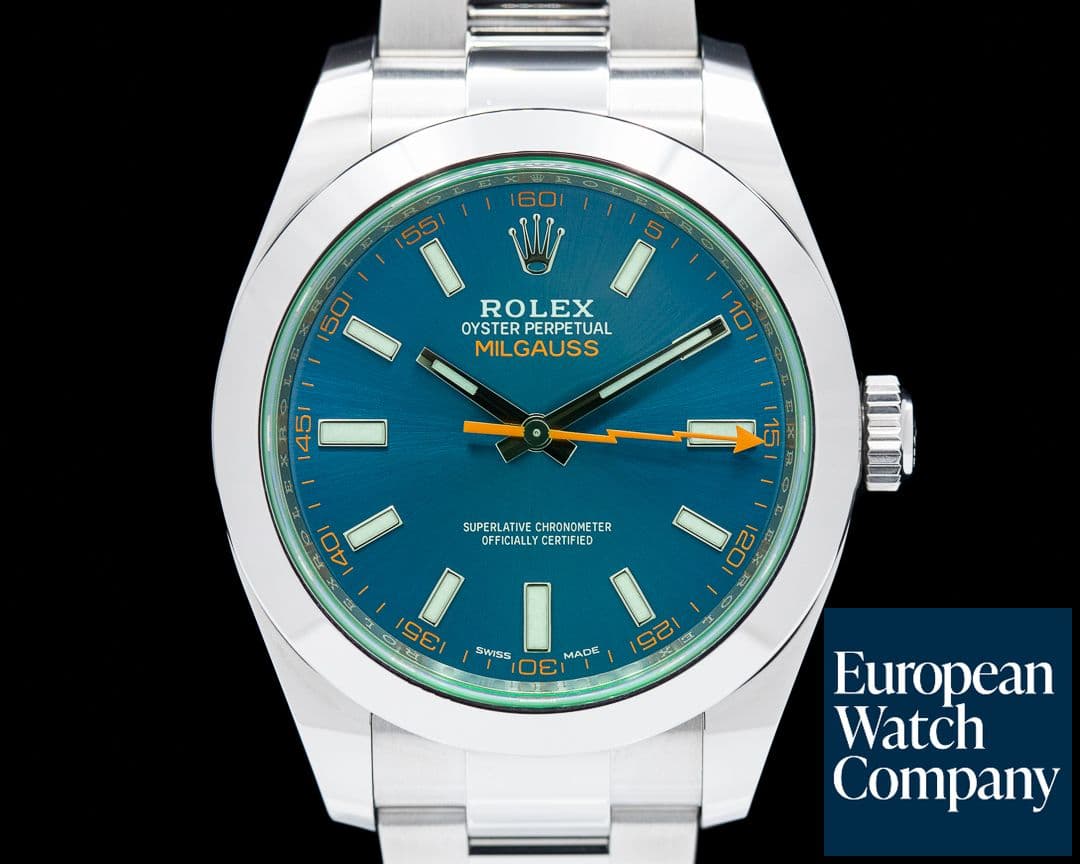 Image of Rolex Milgauss Blue Dial Green Crystal 2021