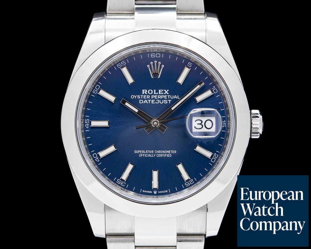 Image of Rolex Datejust 41 Blue Stick Dial SS Oyster