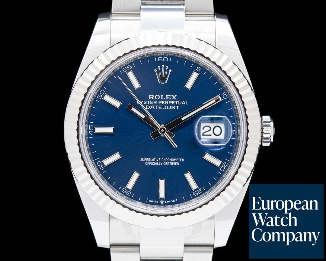 Image of Rolex Datejust 41 126334 Blue Stick Dial SS Oyster 2022