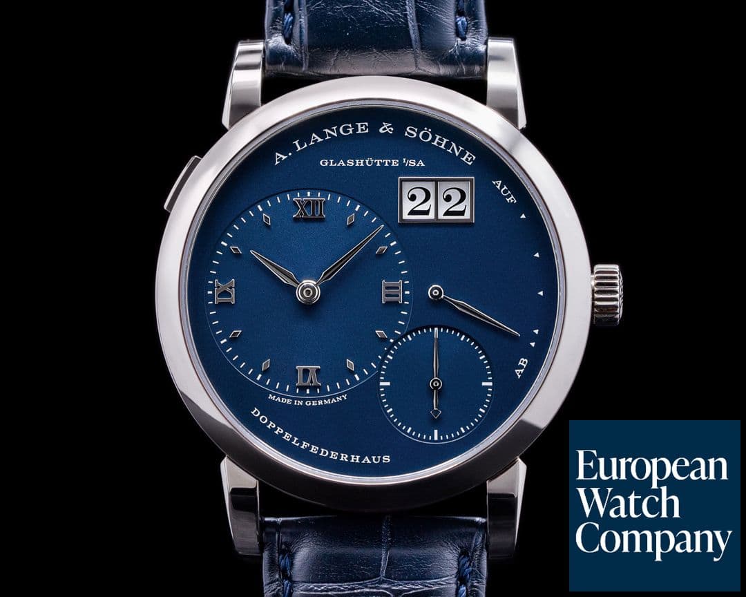 Image of A. Lange and Sohne Lange 1 Blue Dial 18k White Gold DISCONTINUED 2022