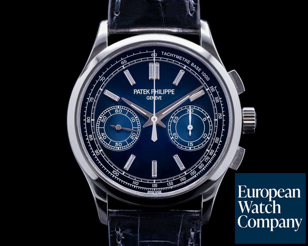 Image of Patek Philippe Chronograph Platinum 5170P Blue Diamond Dial FULL SET 