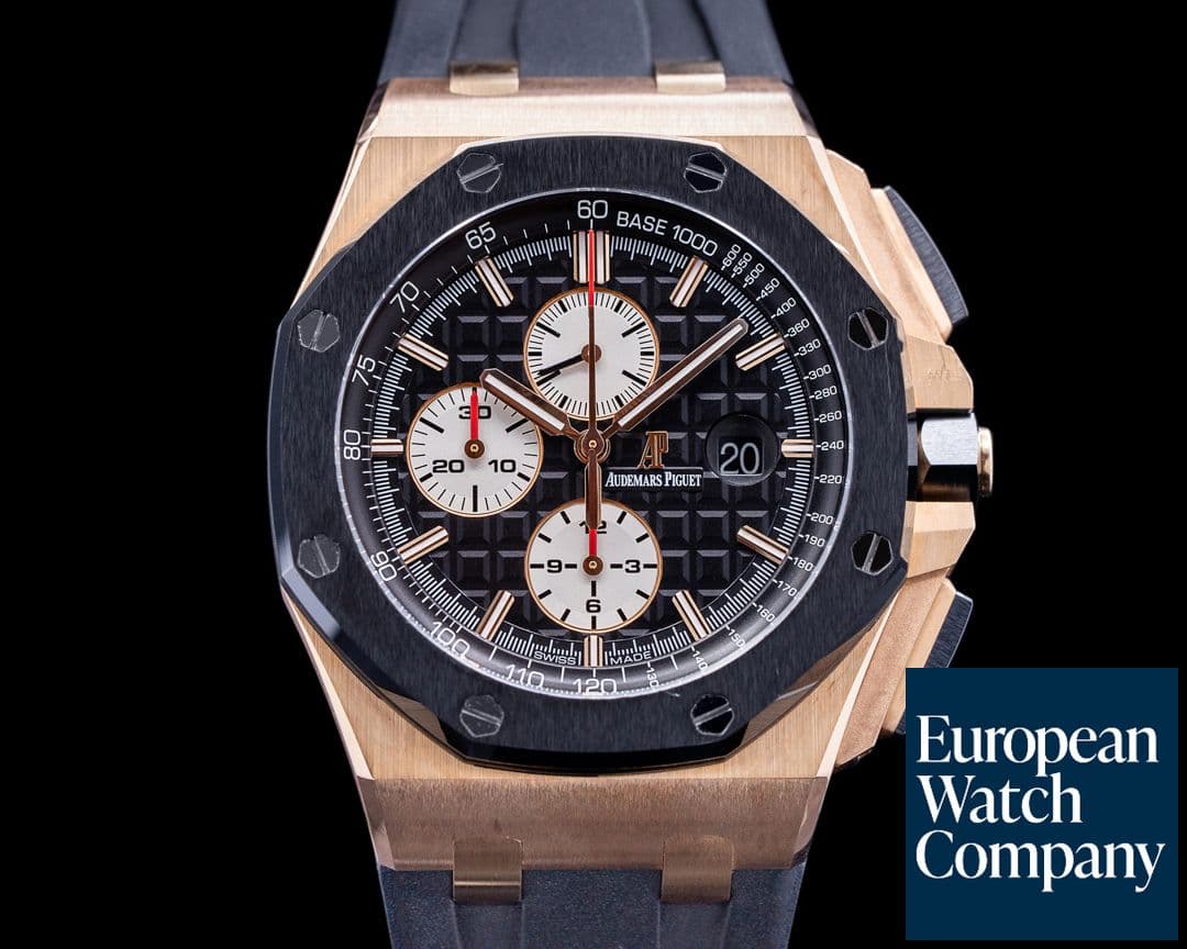 Image of Audemars Piguet Royal Oak Offshore Black Dial Ceramic Bezel RG / Rubber
