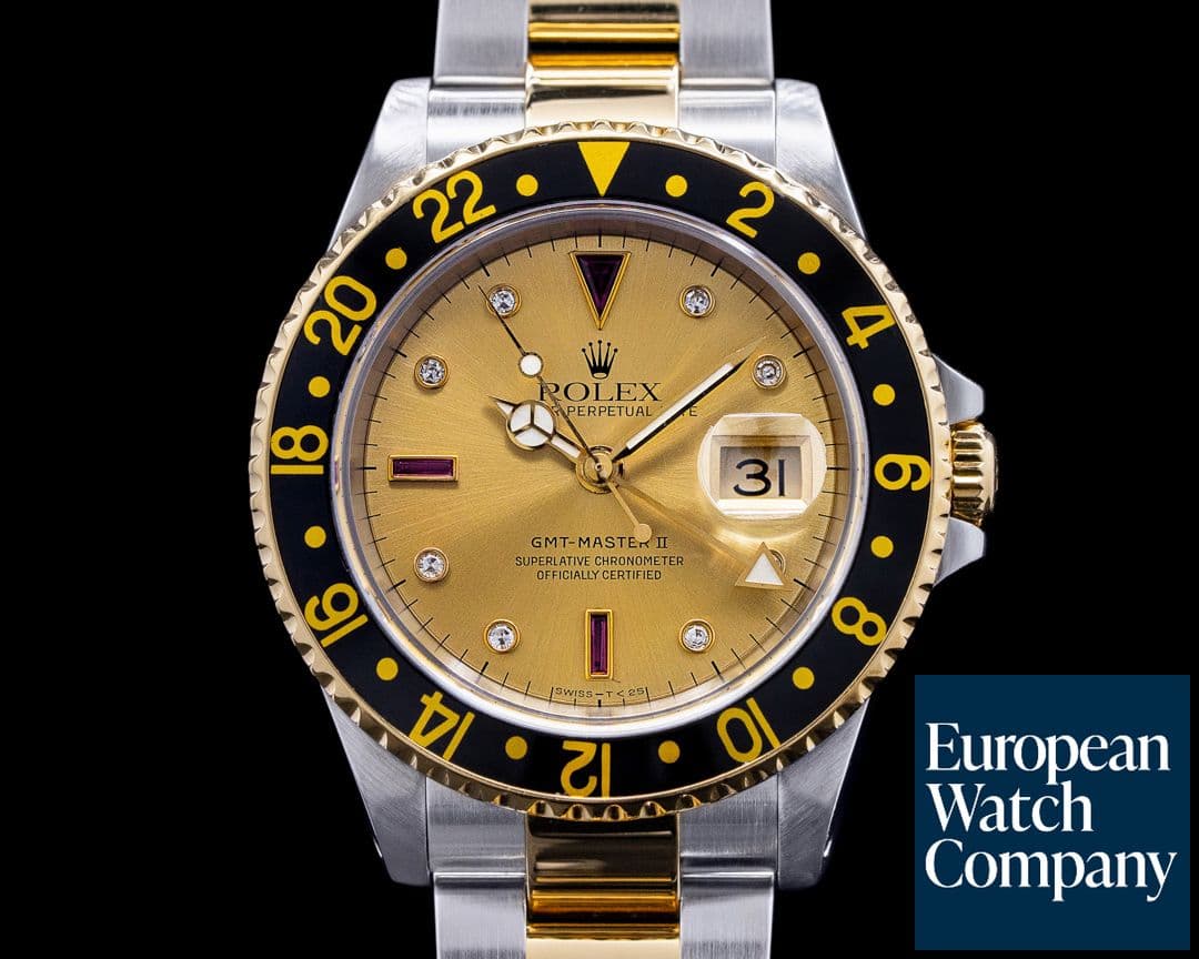 Image of Rolex GMT Master II 16713 Champagne Serti Dial 18K / SS
