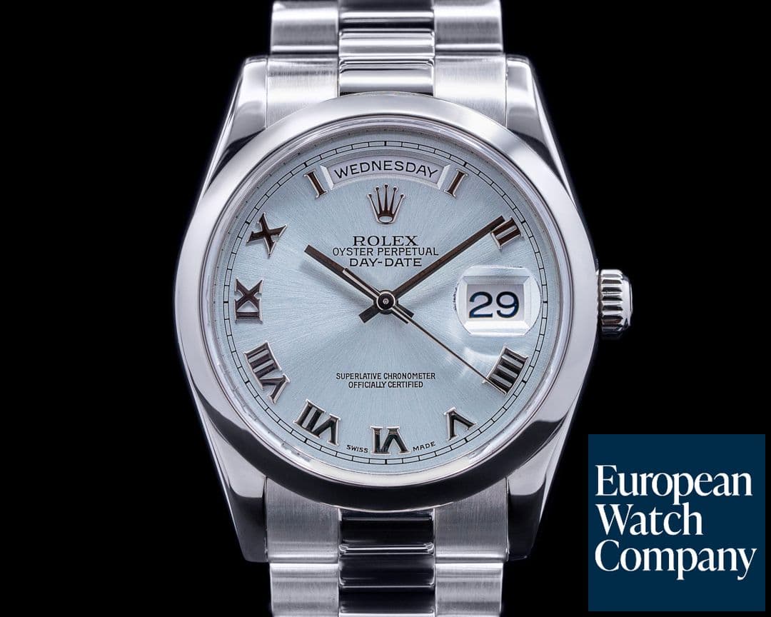 Image of Rolex President 118206 Platinum Glacier Roman Dial