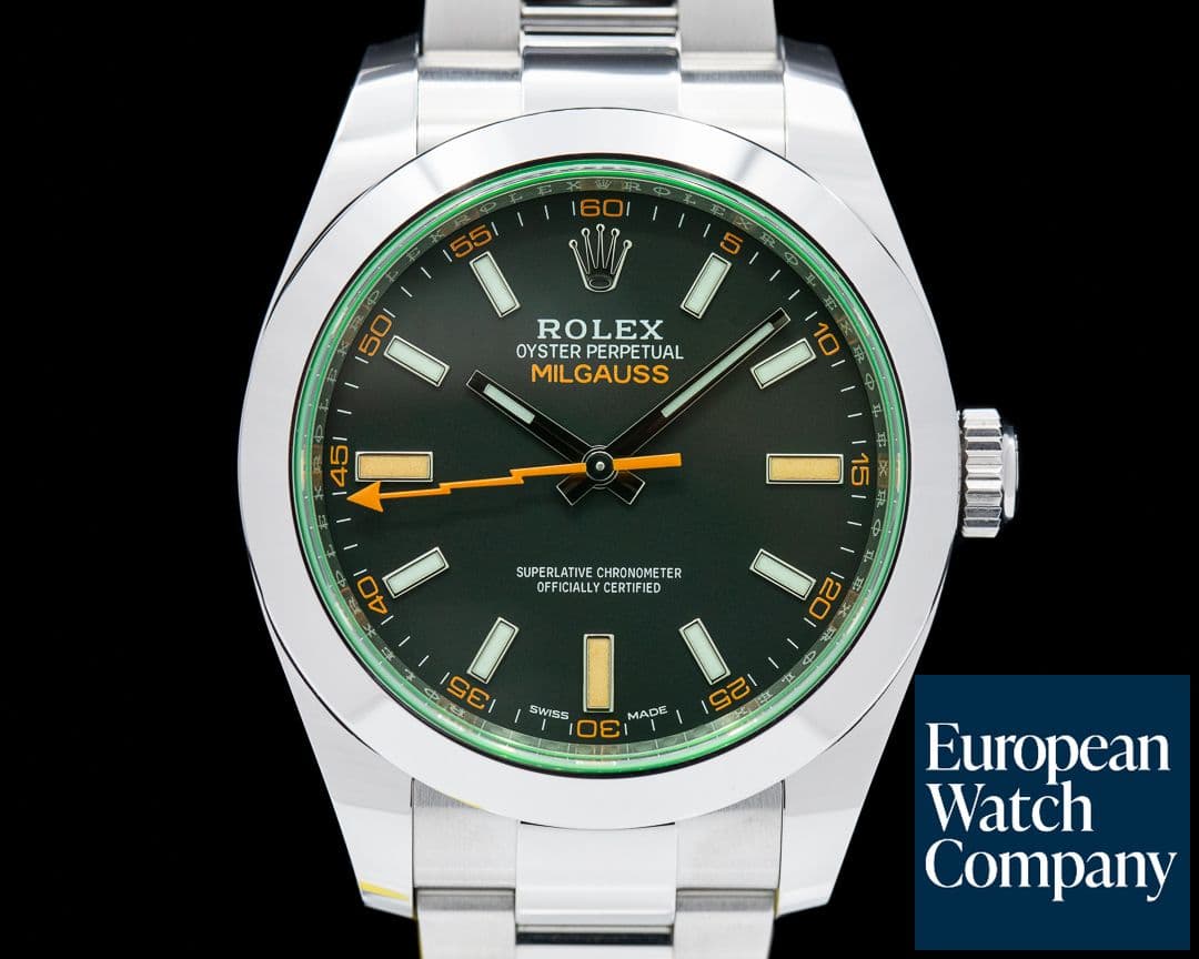 Image of Rolex Milgauss 116400V SS Black Dial Green Crystal 2021