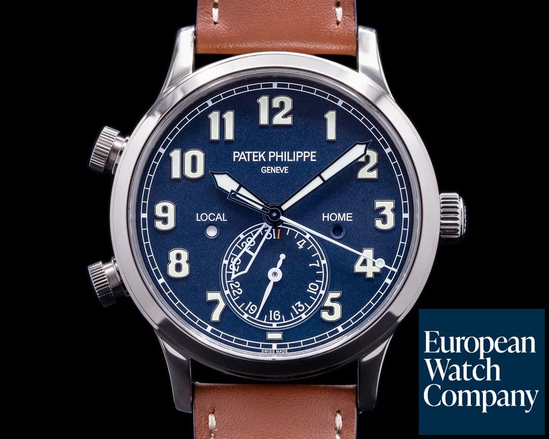 Image of Patek Philippe Calatrava 5524G Pilot Travel Time 18k White Gold