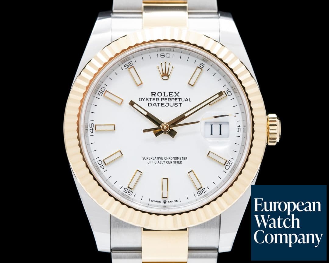 Image of Rolex Datejust 41 White Stick Dial 18K/SS 2022