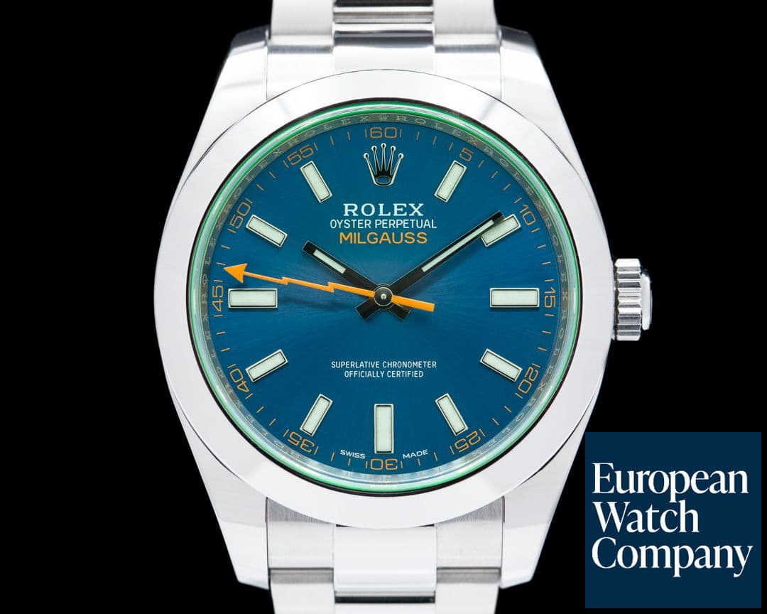 Image of Rolex Milgauss SS Blue Dial Green Crystal UNWORN