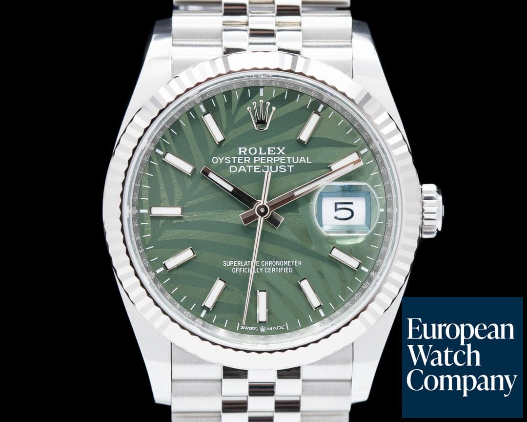 Image of Rolex Datejust Green "Palm" Dial / Jubilee Bracelet 2022