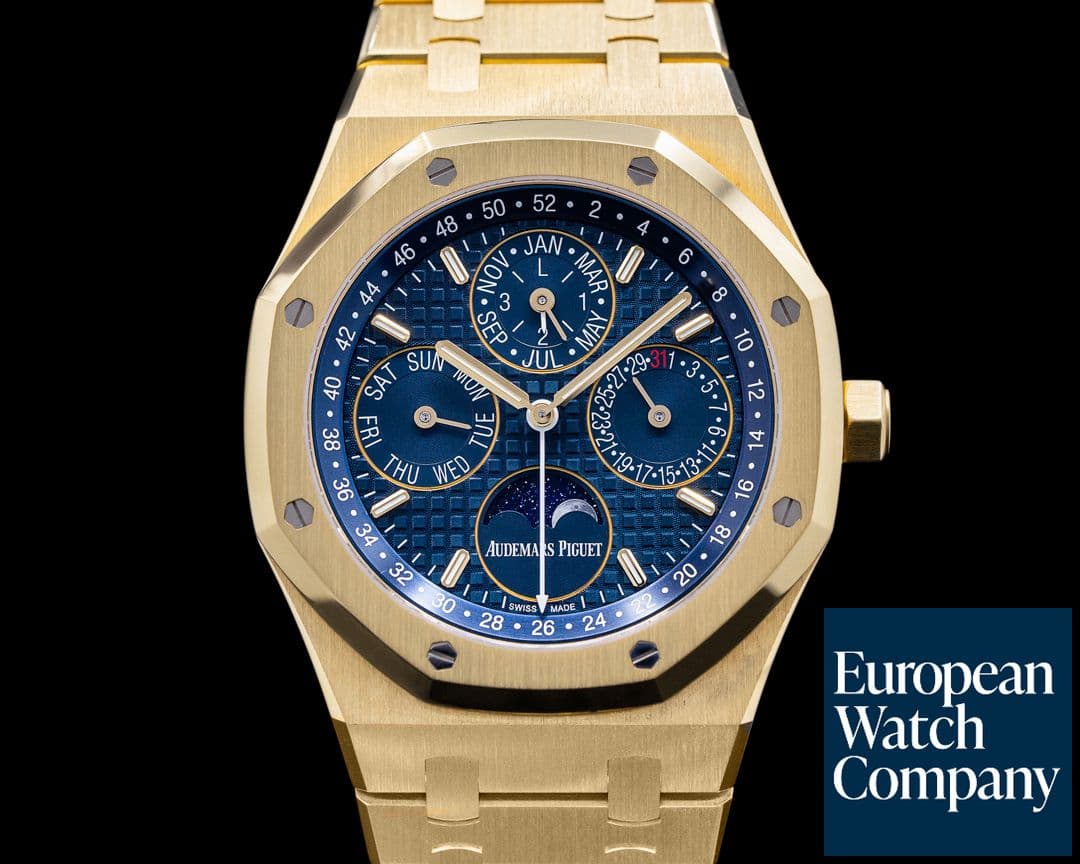 Image of Audemars Piguet Royal Oak 26574BA Perpetual Calendar 18k yellow Gold Blue Dial 