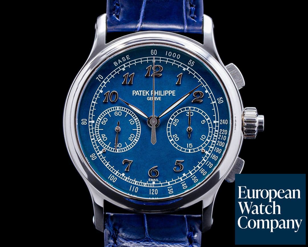 Image of Patek Philippe Split Second 5370P Platinum BLUE Enamel Dial 