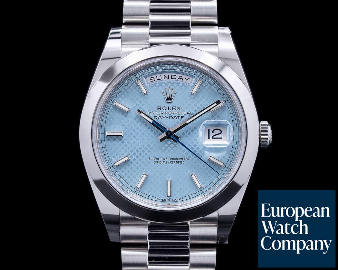 Image of Rolex Day Date 228206 Platinum Blue Dial 40MM UNWORN 