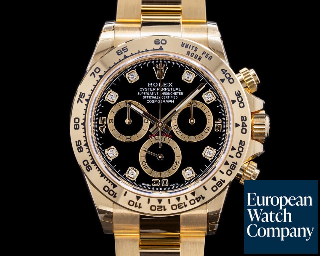 Image of Rolex Daytona 116508 Black Diamond Dial Yellow Gold / Bracelet UNWORN 2022