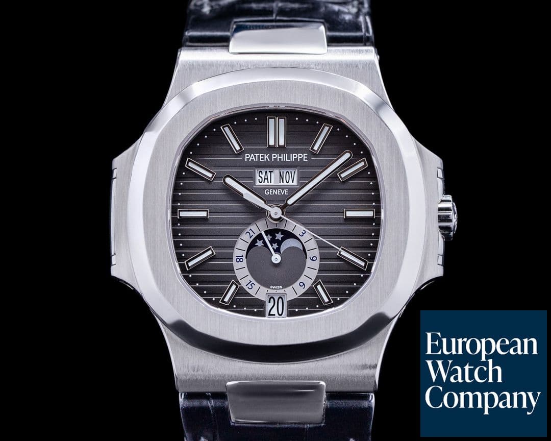 Image of Patek Philippe Nautilus Annual Calendar 5726 Moon SS Grey Dial FULL SET