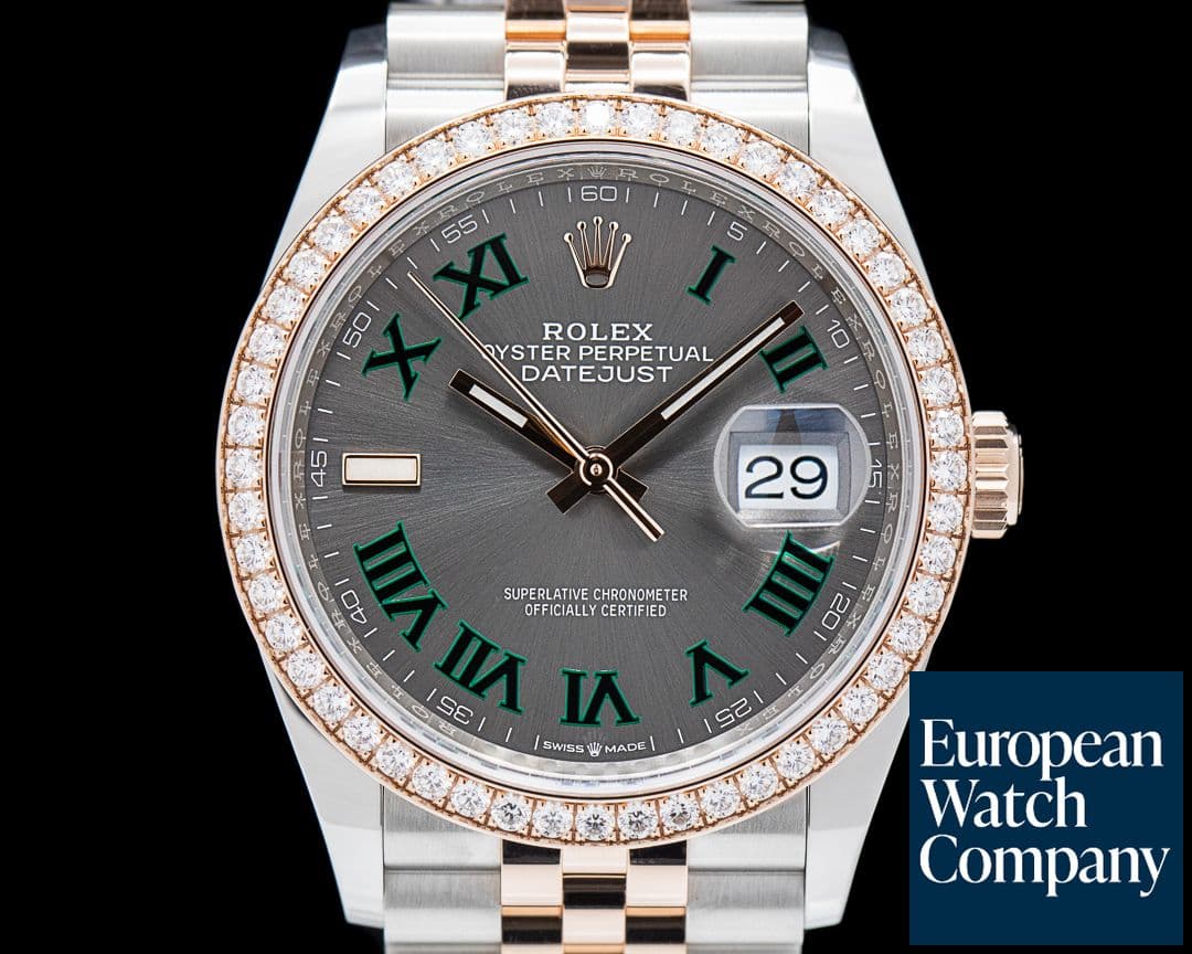 Image of Rolex Datejust 126281 Wimbledon Dial SS/RG Diamonds 2021