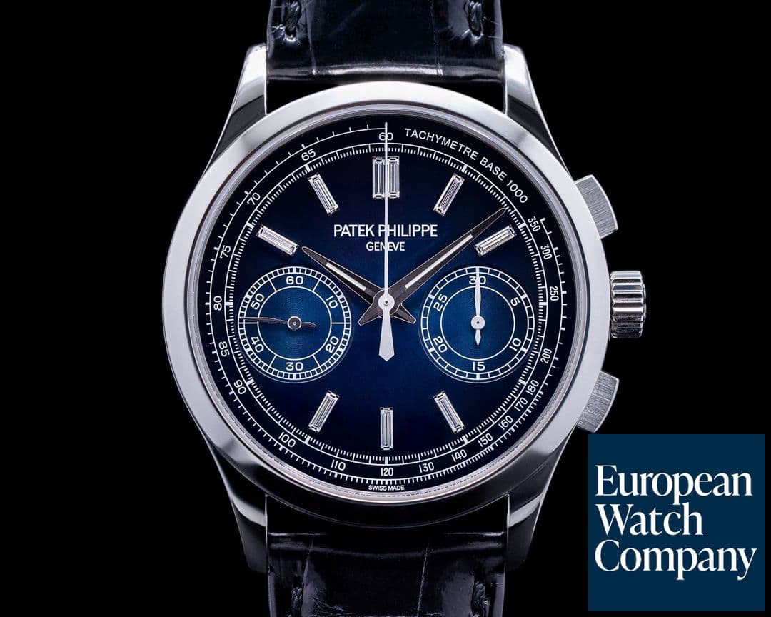 Image of Patek Philippe Chronograph Platinum 5170P Blue Diamond Dial FULL SET 