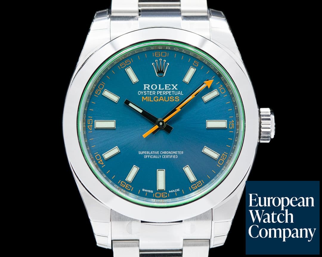 Image of Rolex Milgauss Blue Dial Green Crystal 2021 UNWORN