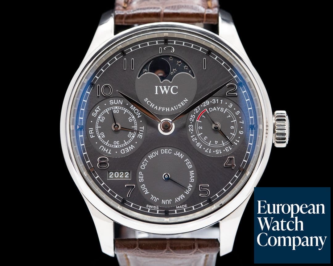 Image of IWC Portuguese Perpetual II Grey Dial 18K White Gold