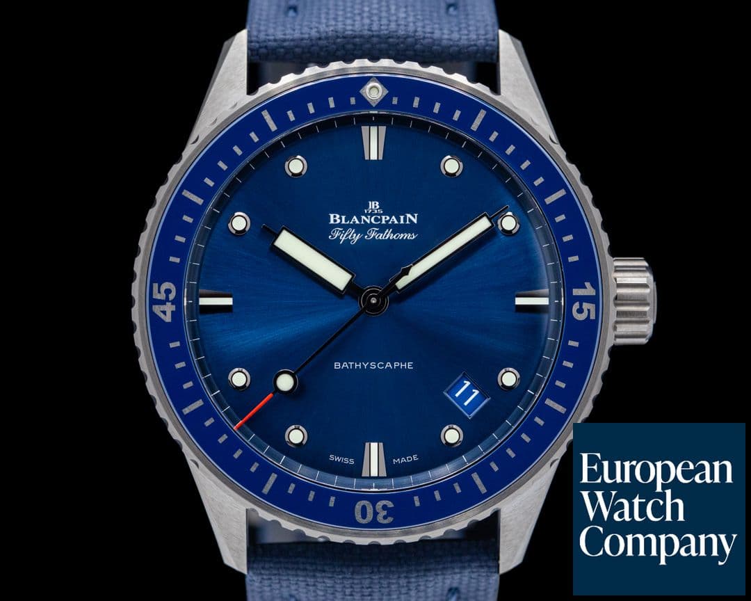 Image of Blancpain Fifty Fathoms Bathyscaphe Ceramic Blue 2022 Unworn