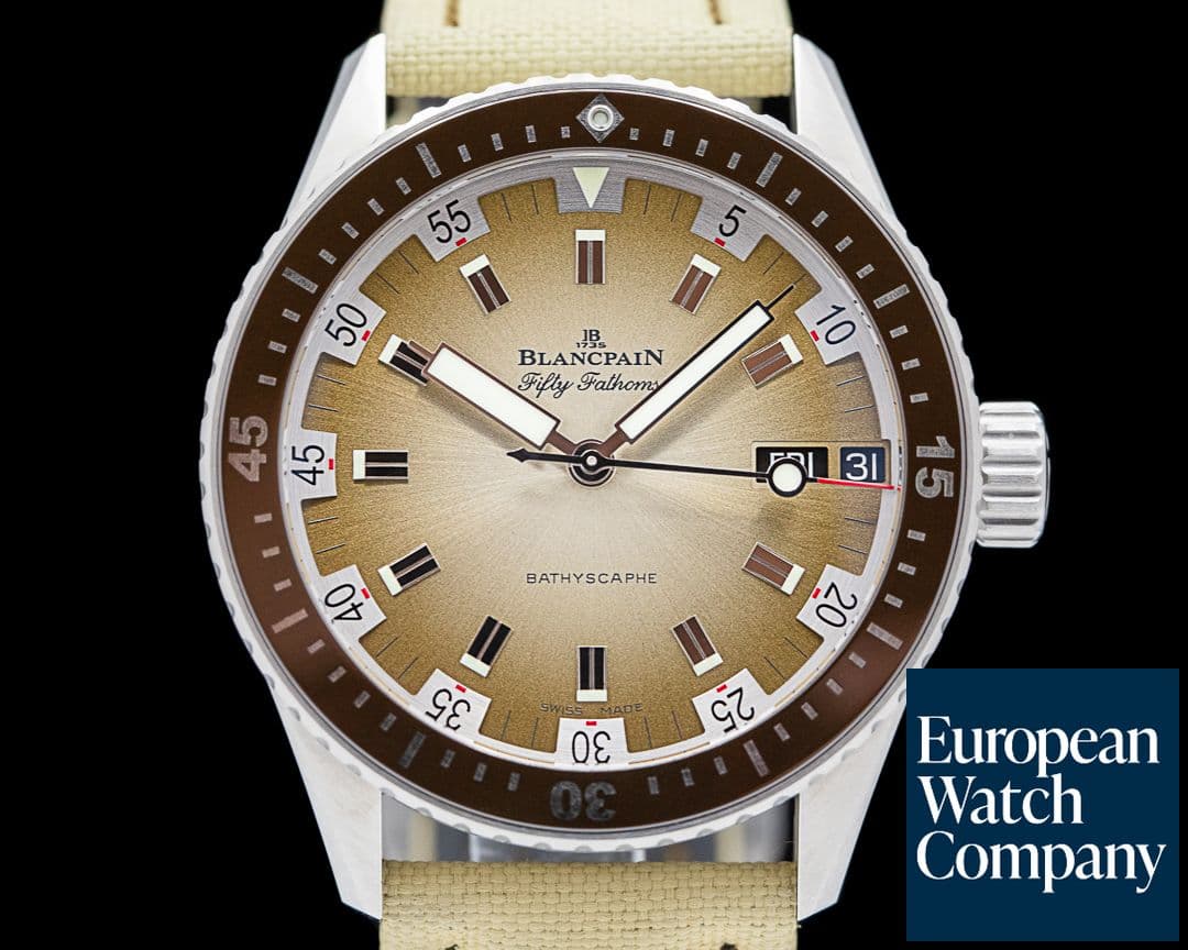 Image of Blancpain Fifty Fathoms Bathyscaphe Day Date Desert Edition LE