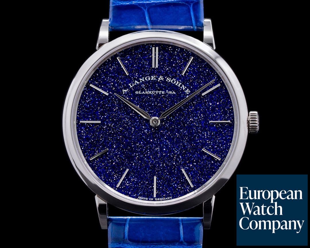 Image of A. Lange and Sohne Saxonia 205.086 Thin Manual Wind Blue Gold-Flux Dial