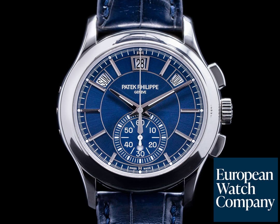 Image of Patek Philippe 5905P Chronograph Annual Calendar PT Blue Dial DISCONTINUED 