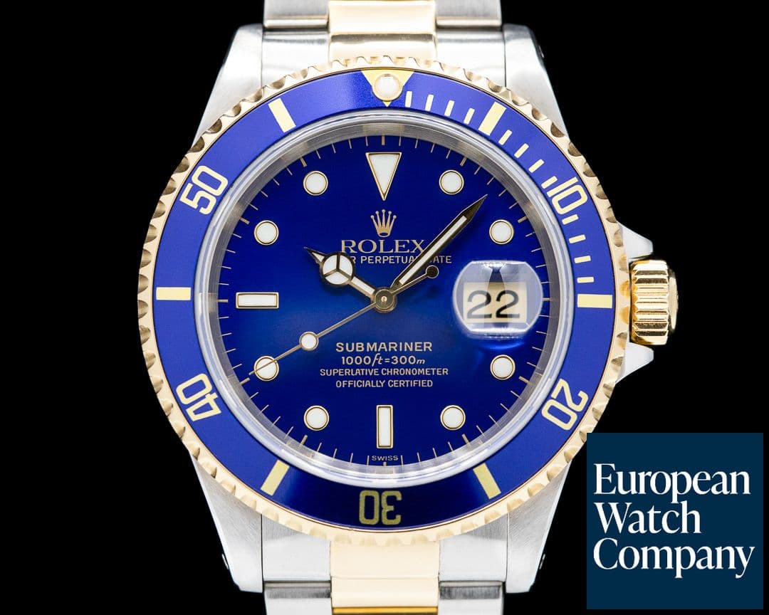 Image of Rolex Submariner 16613 Blue Dial SS / 18K BOX & PAPERS