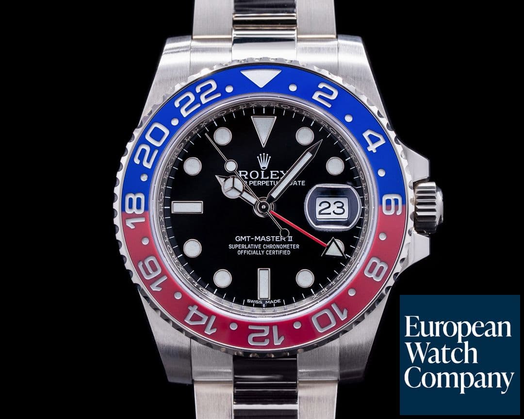 Image of Rolex GMT Master II 116719 Ceramic "Pepsi" 18k Black Dial 