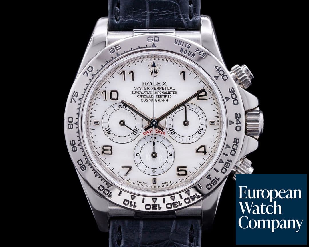 Image of Rolex Daytona 16519 WG White Mother Of Pearl Dial 