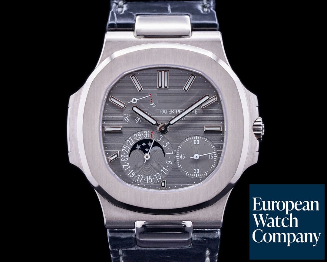 Image of Patek Philippe Nautilus 5712G Power Reserve Moonphase 18K White Gold 