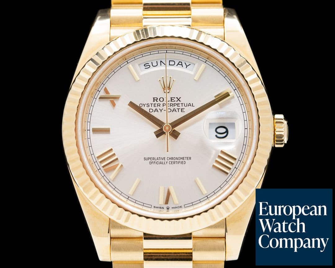 Image of Rolex Day Date 228238 President 18k Yellow Gold Silver Dial 40MM 