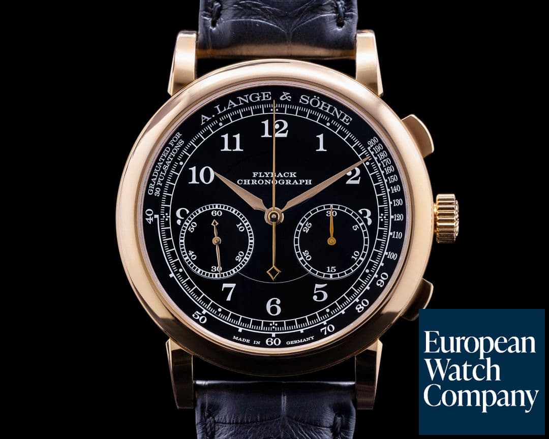 Image of A. Lange and Sohne 1815 Flyback 414.031 Chronograph Black Dial 18K Rose Gold 