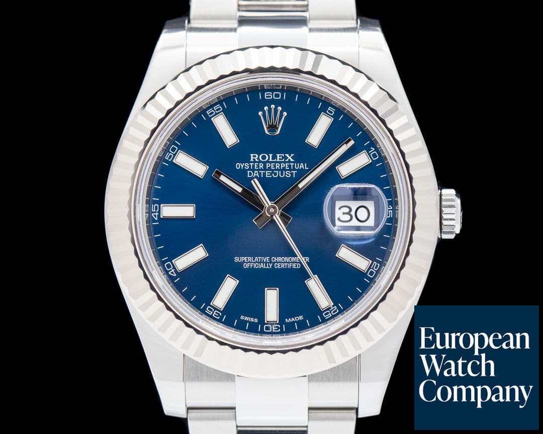 Image of Rolex Datejust II White Stick Blue Dial SS  