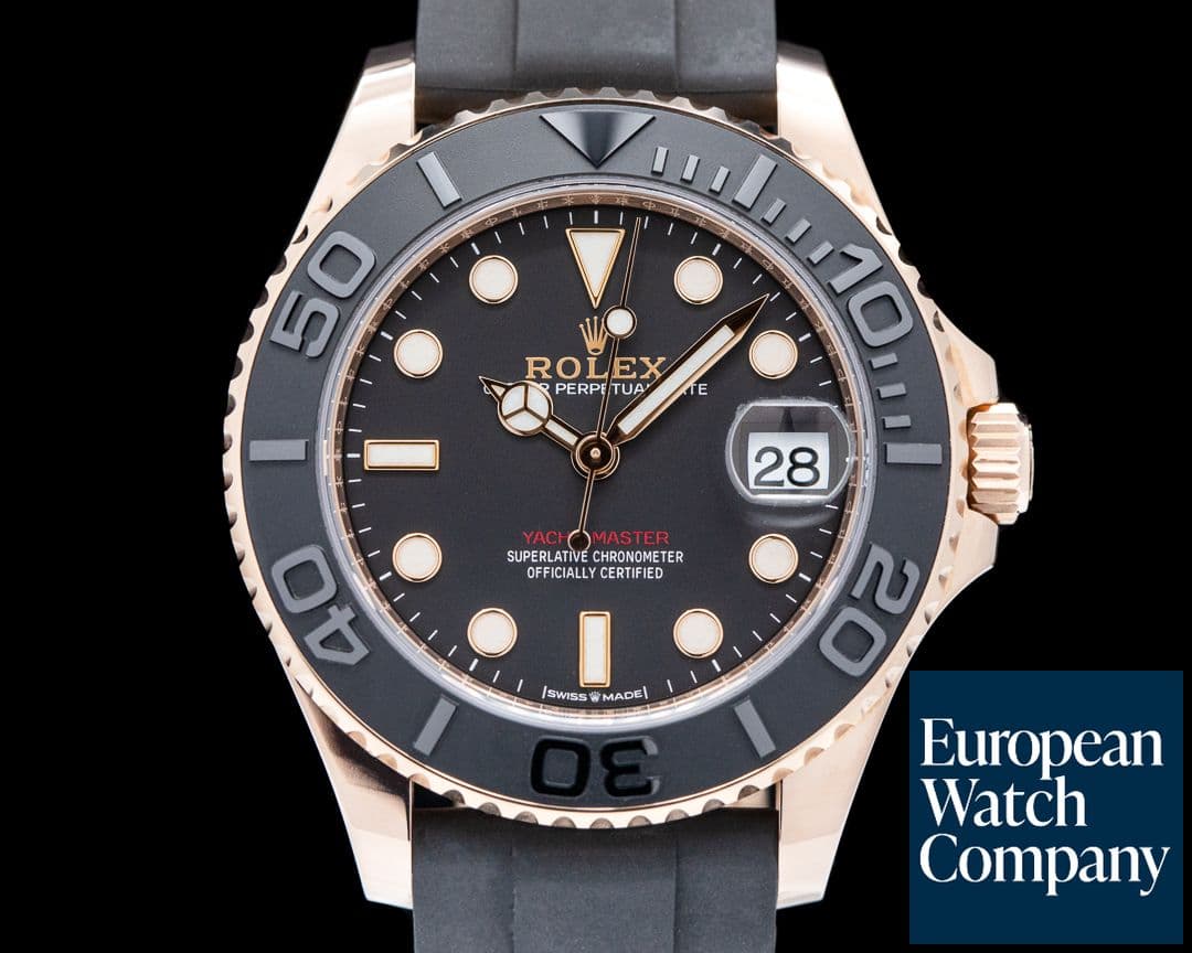 Image of Rolex Yacht Master 18K Rose Gold / Rubber MIDSIZE 37MM 2020 