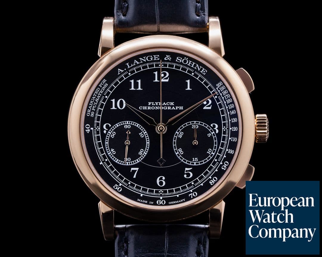 Image of A. Lange and Sohne 1815 Flyback 414.031 Chronograph Black Dial 18K Rose Gold 