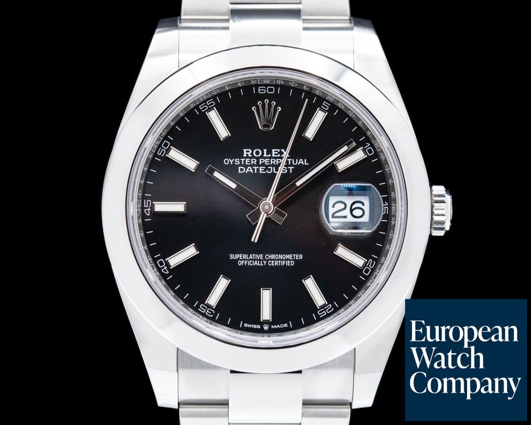 Image of Rolex Datejust 41 126300 Black Stick Dial SS 2021