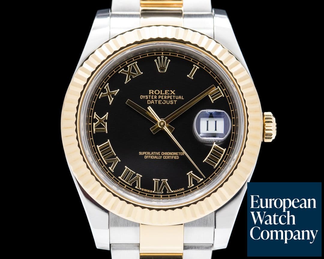 Image of Rolex Datejust 41 116333 Black Roman Dial 18K YG / SS 