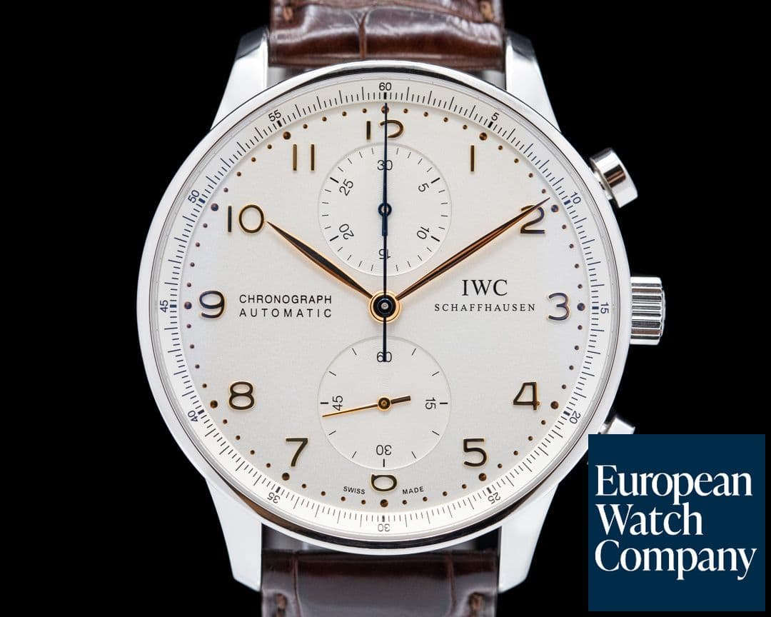 Image of IWC Portuguese Chronograph SS Silver Dial / Gold Numerals 