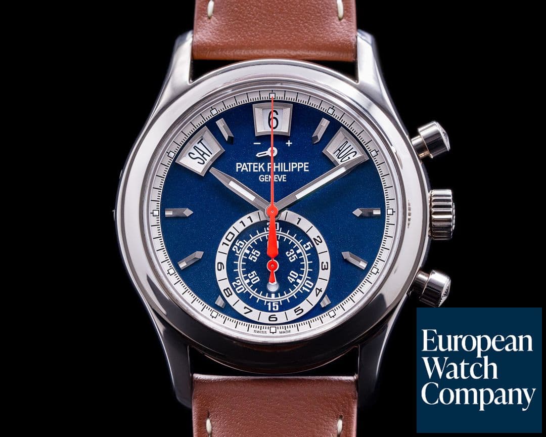 Image of Patek Philippe Annual Calendar 5960/01G Chronograph White Gold Blue Dial