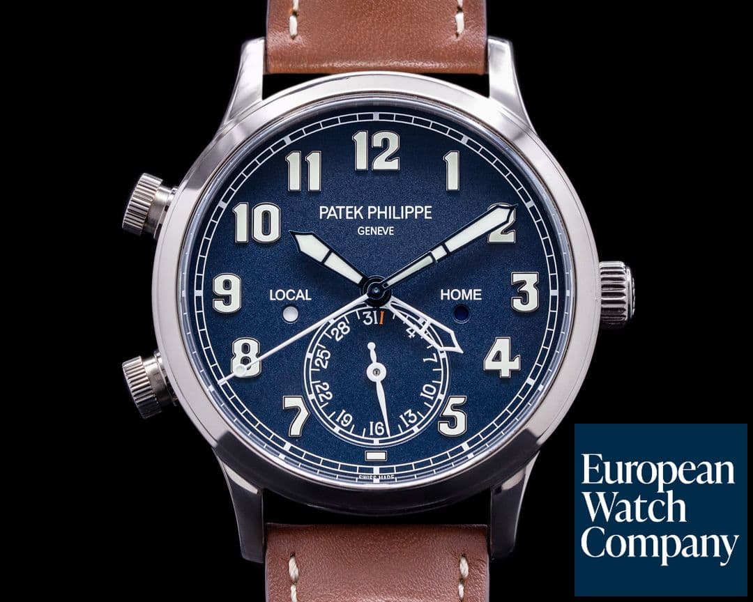 Image of Patek Philippe Calatrava 5524G Pilot Travel Time 18k White Gold
