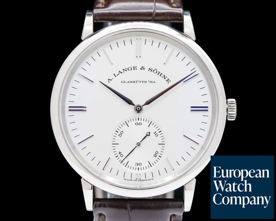 Image of A. Lange and Sohne Saxonia Automatic 380.027 18K White Gold / Silver Dial 