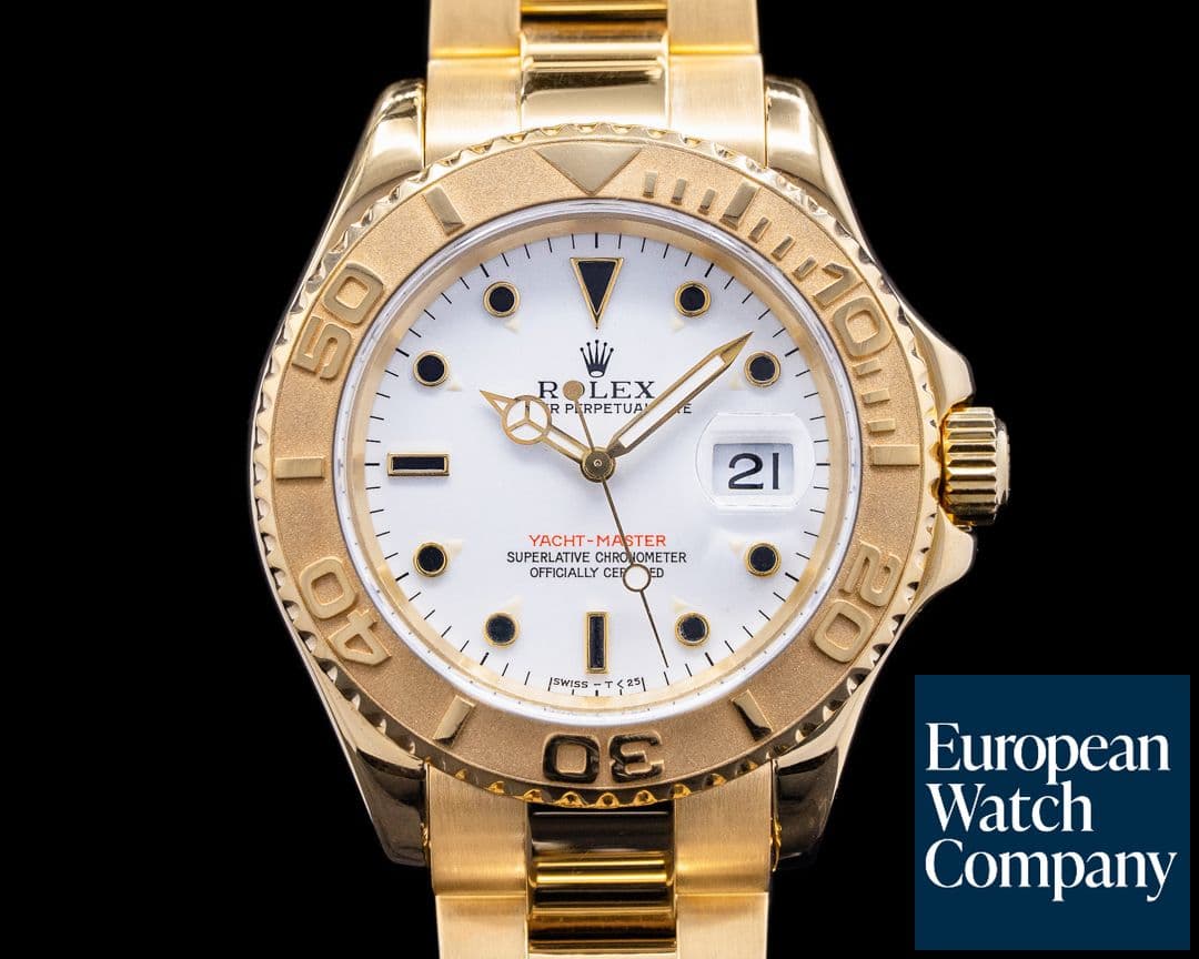 Image of Rolex Yacht Master White Dial 18K Yellow Gold / Bracelet 