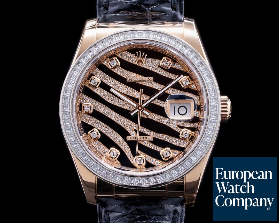 Image of Rolex Datejust 116185BBR "Zebra" / Rose Gold UNWORN