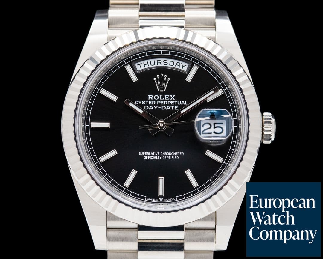 Image of Rolex Day Date 228239 President 18K White Gold Black Dial 40MM