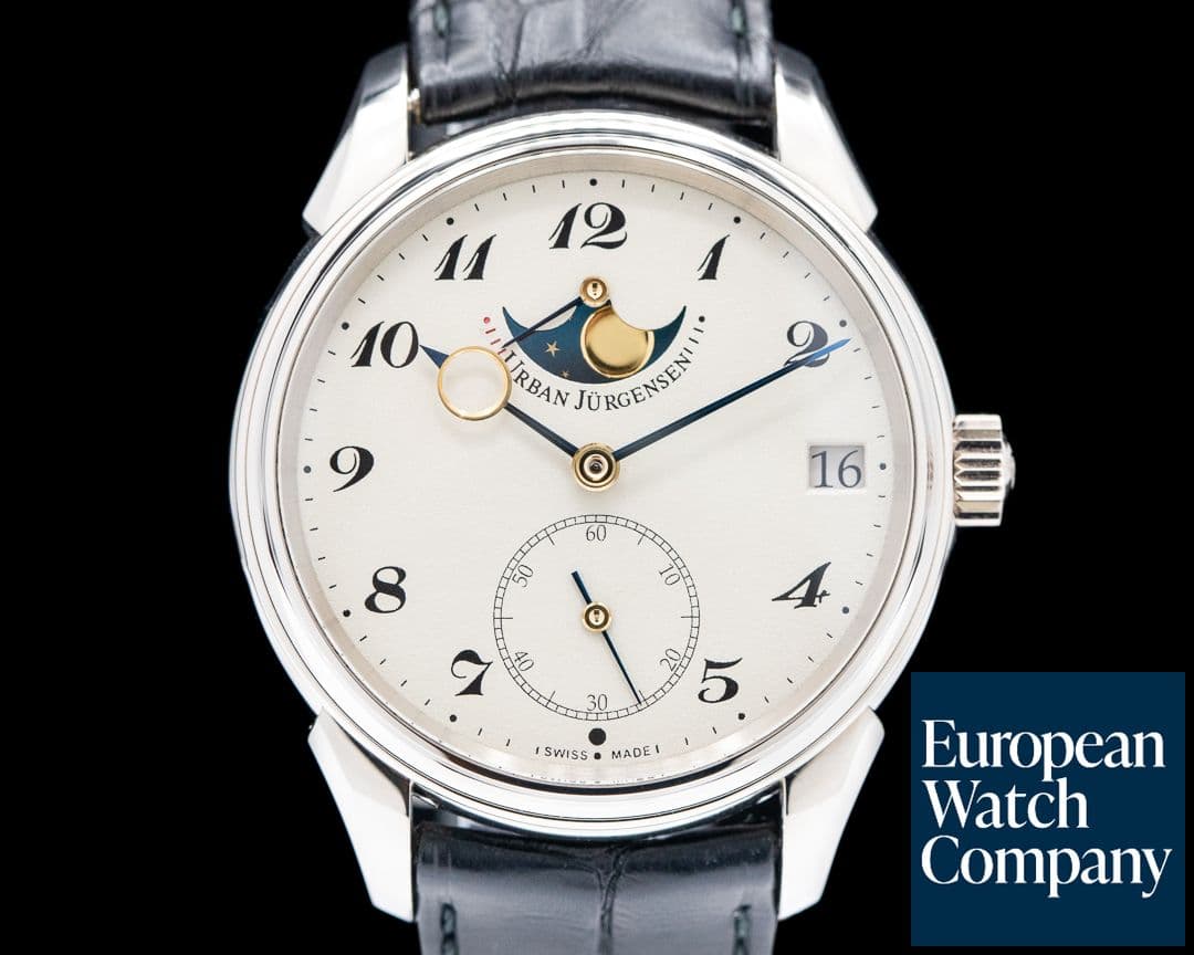 Image of Urban Jurgensen Jules Collection 2340WG 18k White Gold Moonphase / Breguet Numerals
