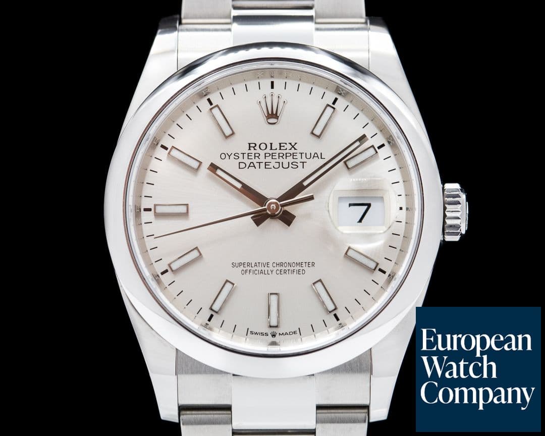 Image of Rolex Datejus 36t Silver Stick Dial / Oyster Bracelet